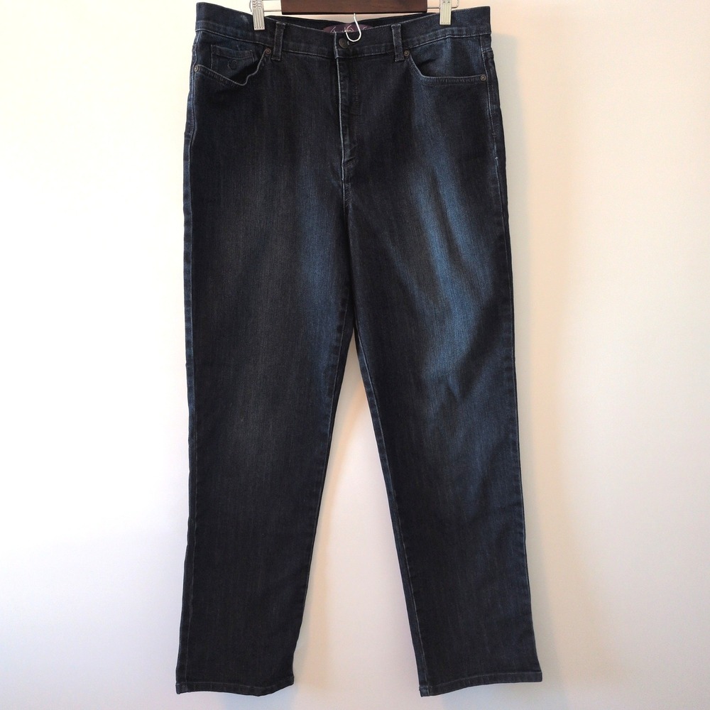 Gloria Vanderbilt Amanda Jeans Women 18 Dark Wash High Rise Straight Leg Classic